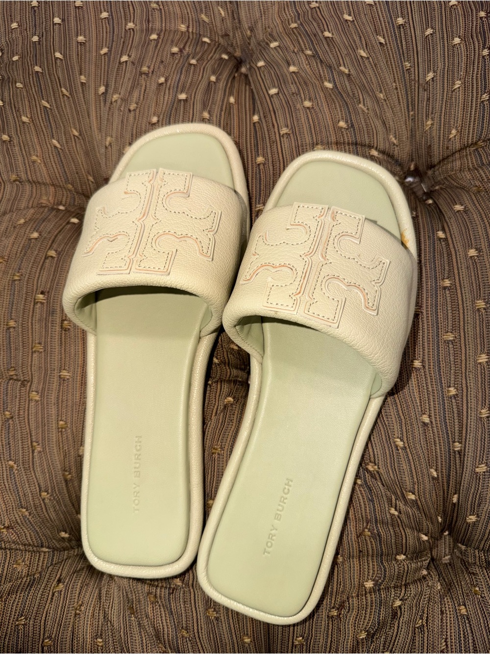 Tory Burch Olive Sprig Double T Sport Sandals- Size 8
